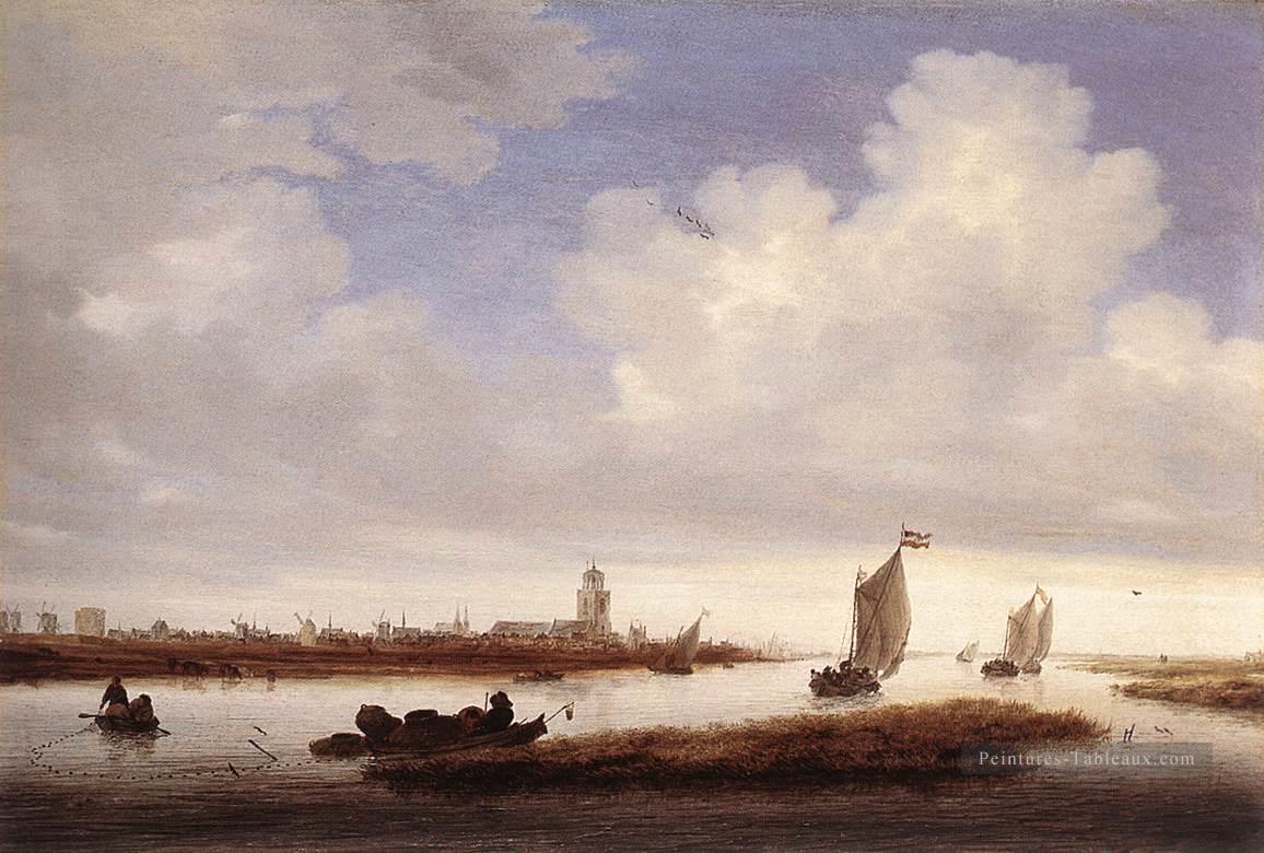 Vue de Deventer vu du nord ouest Bateau paysage marin Salomon van Ruysdael Peintures à l'huile